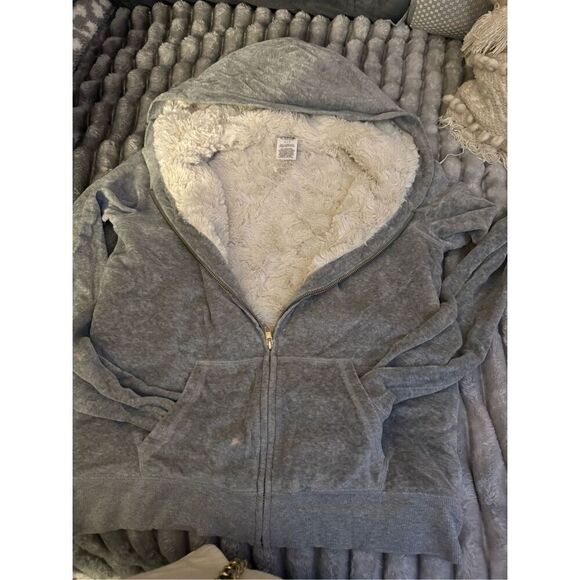 Vs pink y2k fur lined bling zip up hoodie jacket - Picture 4 of 7